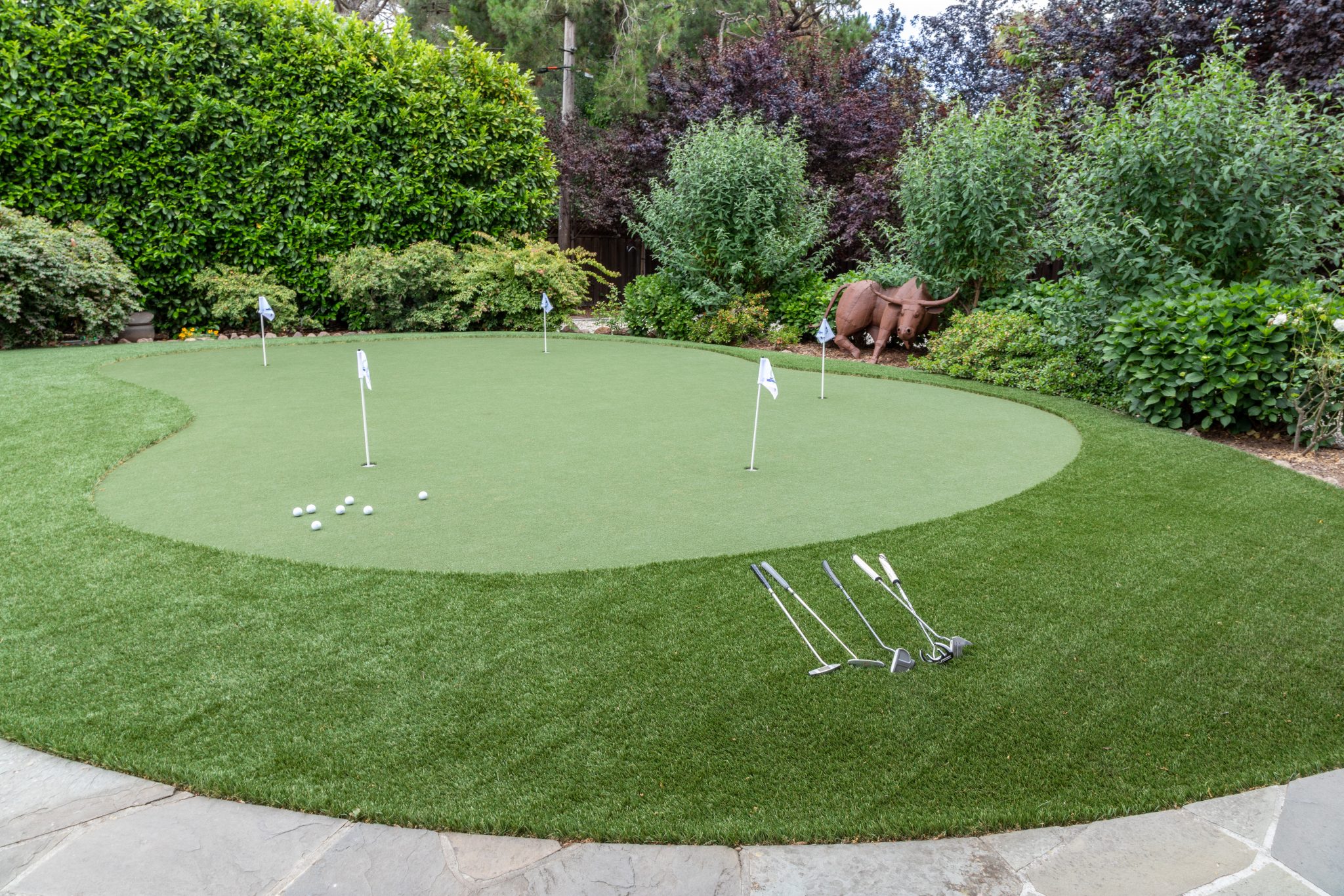 Professional putting green installation in Dallas with premium artificial turf